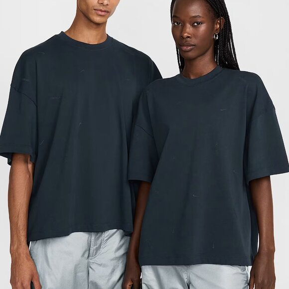 Nike x Jacquemas Mens M Logo Tee Navy Blue Short Sleeve T-Shirt Shirt Top Swoosh - Picture 1 of 6